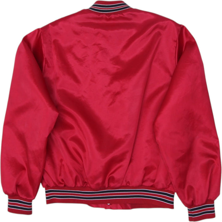 Vintage Chicago Bulls 80s Chalk Line Satin Bomber Jacket L | Migration_Jackets - Side View | Fashion Rerun