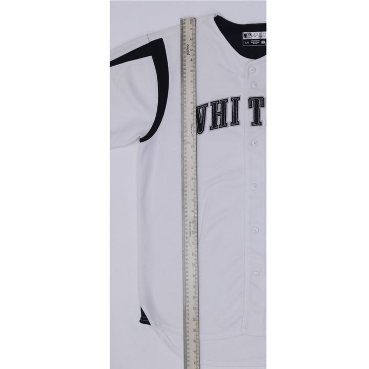 Mens True Fan White Sox Baseball Button Jersey