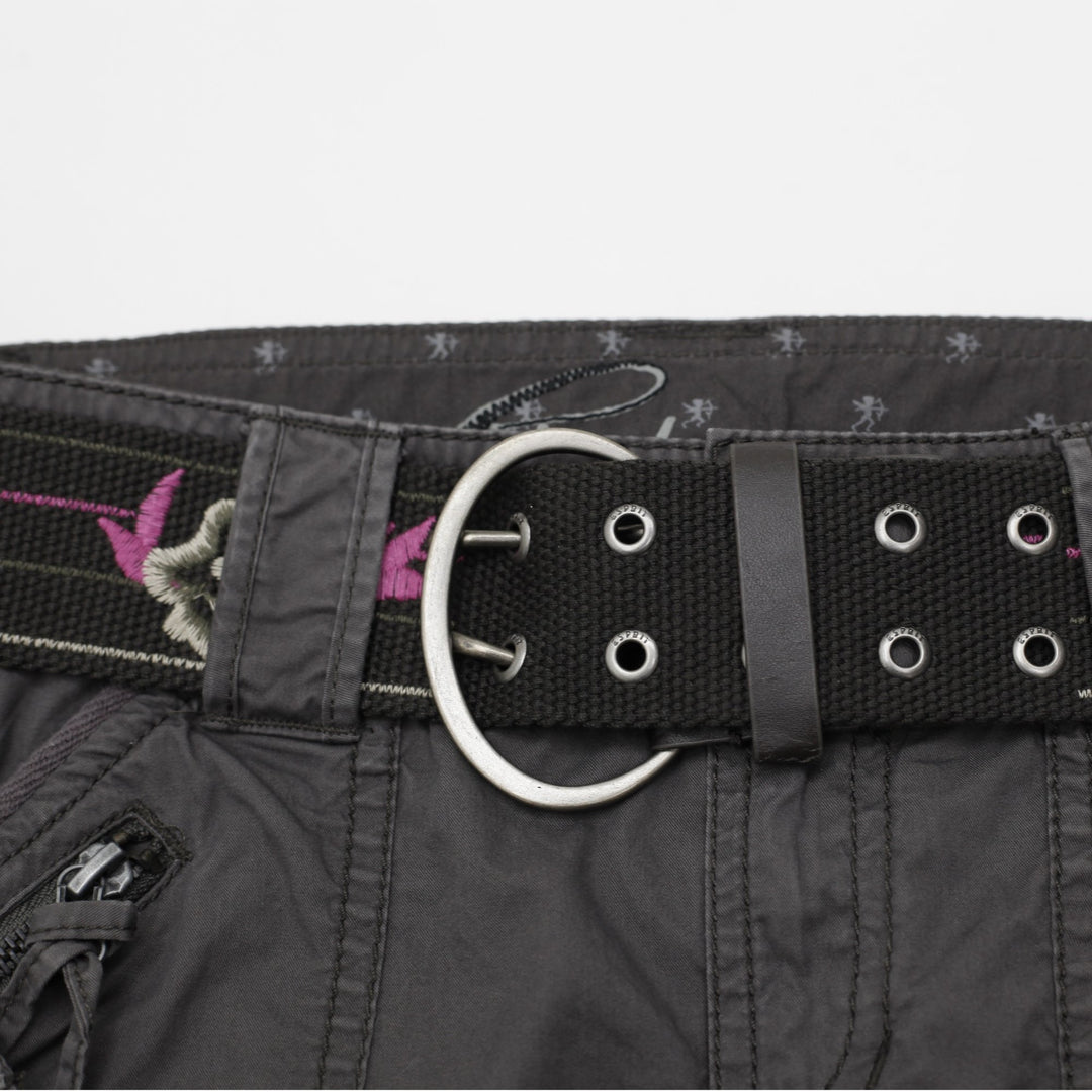 Y2K Ladies edc by Esprit Belted Mini Skirt Charcoal Gray
