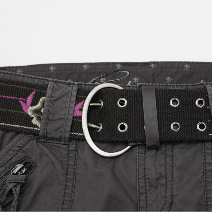 Y2K Ladies edc by Esprit Belted Mini Skirt Charcoal Gray