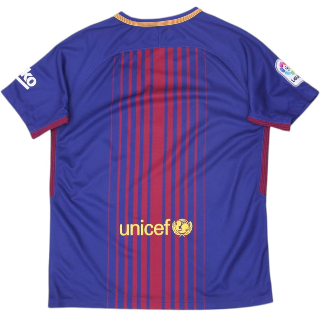 Youth Boys Nike FC Barcelona 2017-18 Home Football Soccer Jersey XL | Migration_Jerseys - Side View | Fashion Rerun