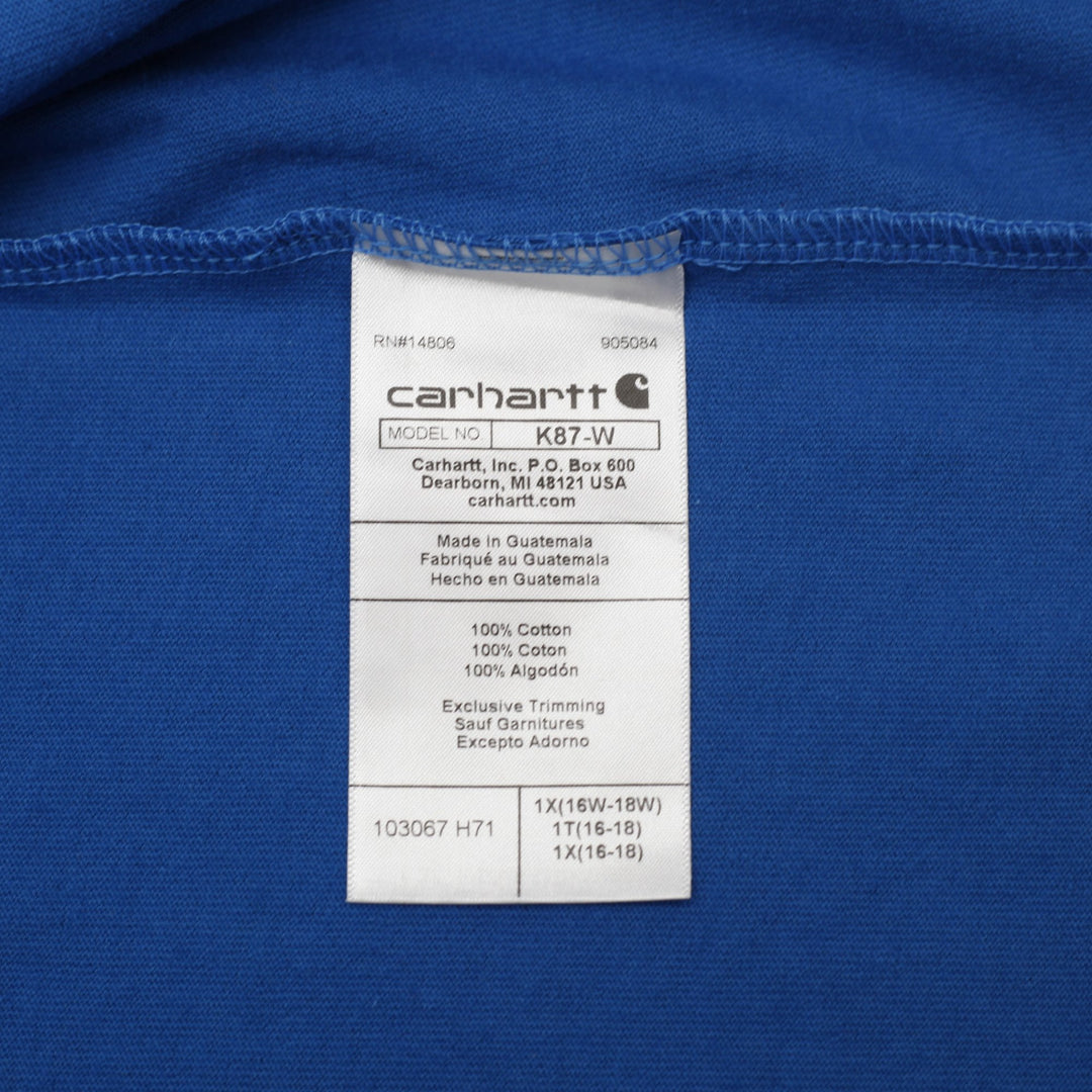 Ladies Carhartt K87-W Loose Fit Cotton Pocket Royal Blue T-Shirt Size 1X