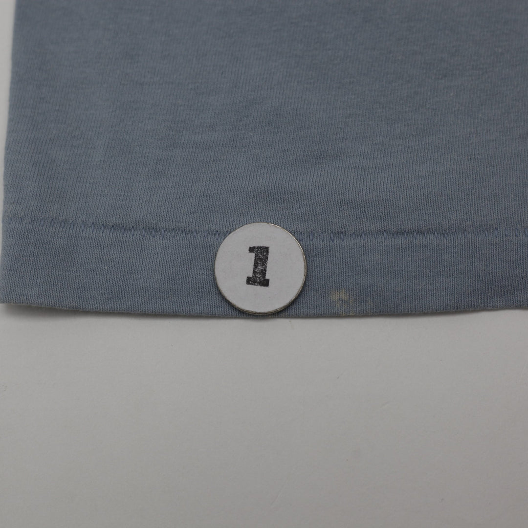 Vintage Mens Hanes T-Shirt Blue Olympic Graphic Cotton S. Stitch Size L