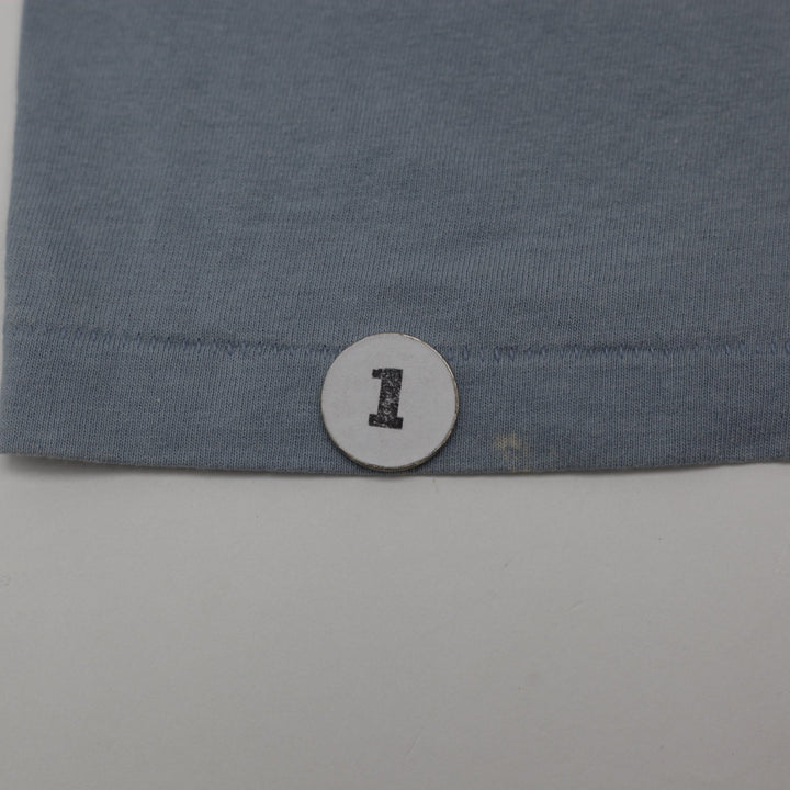 Vintage Mens Hanes T-Shirt Blue Olympic Graphic Cotton S. Stitch Size L