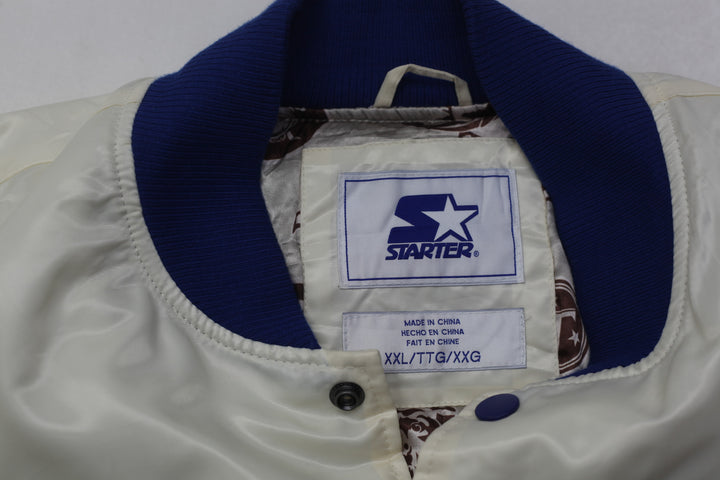 Vintage Starter NFL 100 Trick Play Satin Full-Snap Jacket - Cream