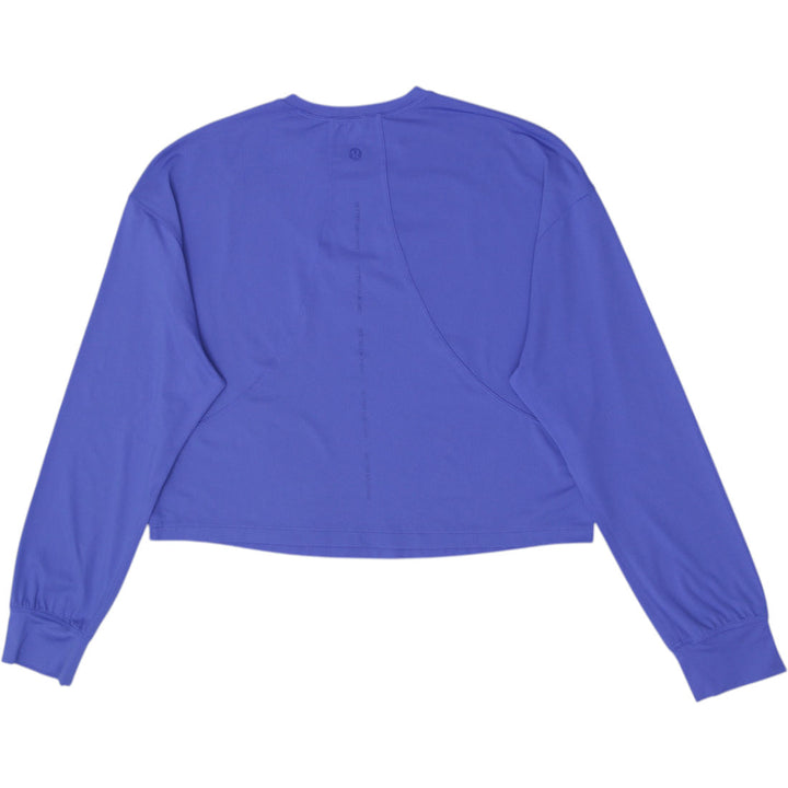 Ladies Lululemon Cropped Oversized Long Sleeve Workout Pullover T-Shirt Size 4