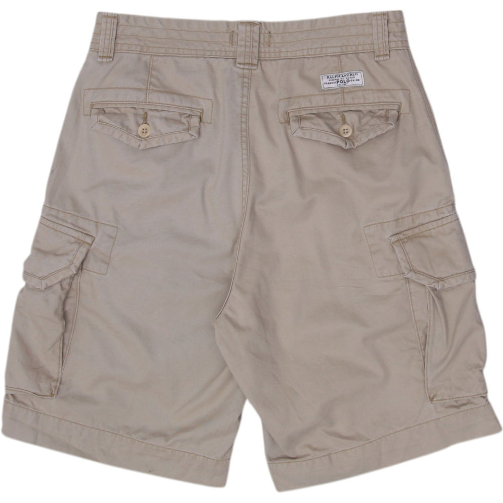 Vintage Polo Ralph Lauren Canvas Workwear Cargo Shorts Size 32 | Migration_Shorts - Side View | Fashion Rerun