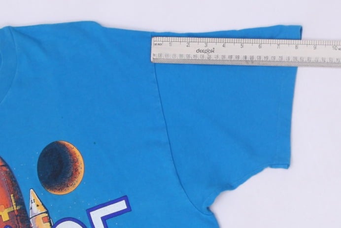 Vintage Hanes 90s NASA Kennedy Space Center 1990 Blue T-Shirt Size XL USA Made | Migration_T-Shirts - View 8 | Fashion Rerun