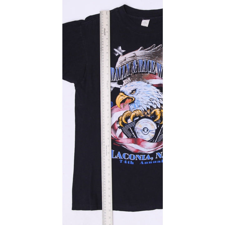 Vintage 1997 Laconia, N.H. 74th Annual Rally Week Biker Black T-Shirt Large