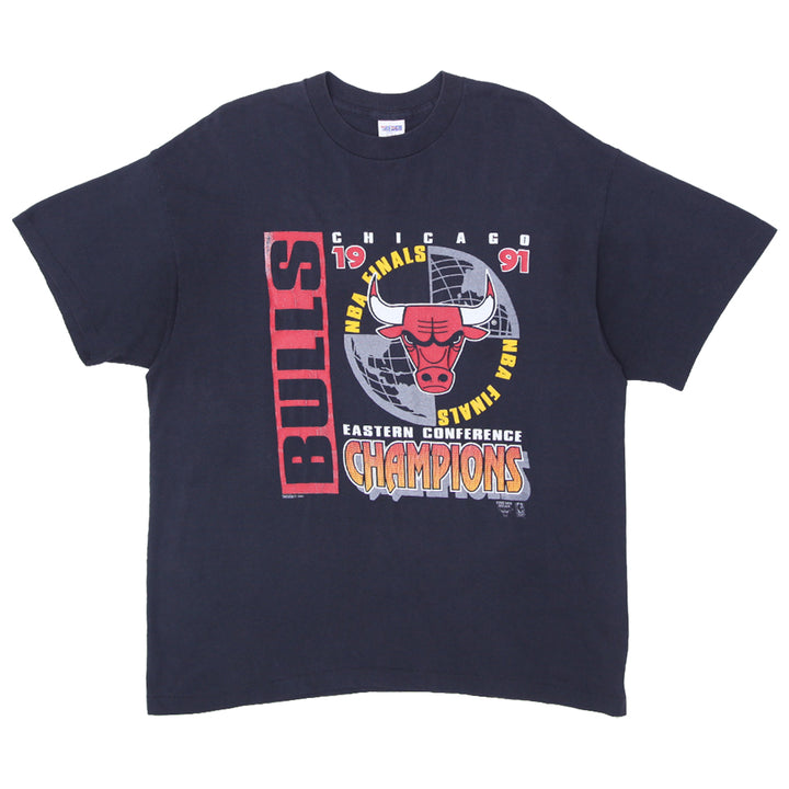 1991 Vintage Chicago Bulls NBA Finals Champions T-Shirt Single Stitch Trench XL - Fashion Rerun Vintage Migration_T-Shirt