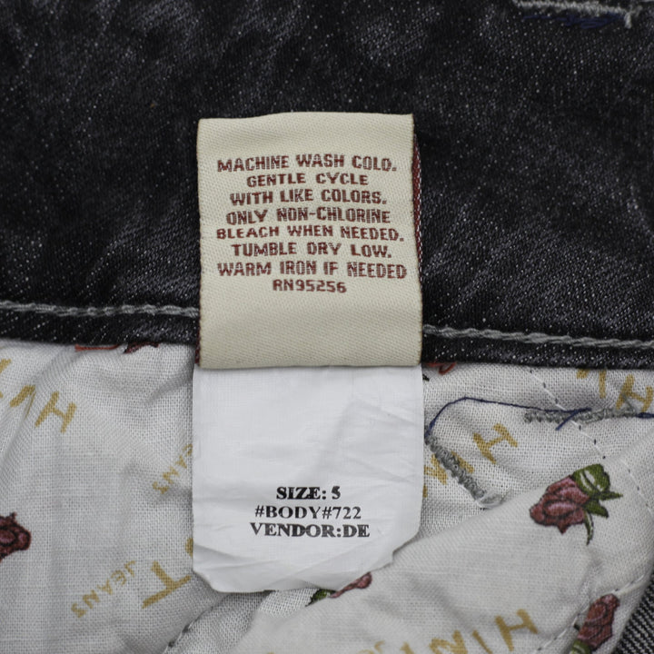 Y2K Ladies HINT Jeans Dark Wash Studded Denim Mini Skirt Size 5