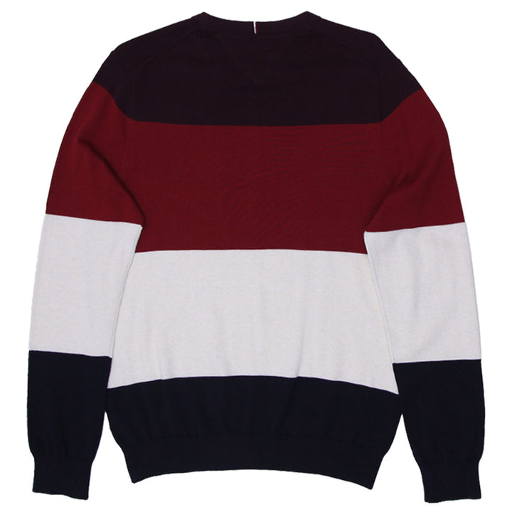 Mens Tommy Hilfiger Striped Crewneck Cotton Sweater