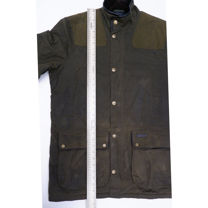 Mens Barbour Hartlington Wax Button Jacket Olive | Migration_Jackets UAENAT20 - View 12 | Fashion Rerun