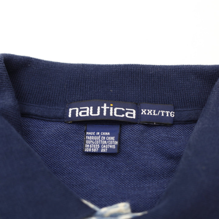 Mens Nautica Polo Blue Patterned Short Sleeve Shirt Size XXL