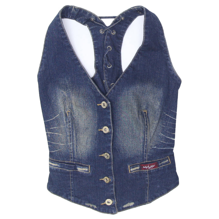 Y2K Baby Phat Racerback Lace Up Denim Vest - Fashion Rerun Vintage Migration_Tops