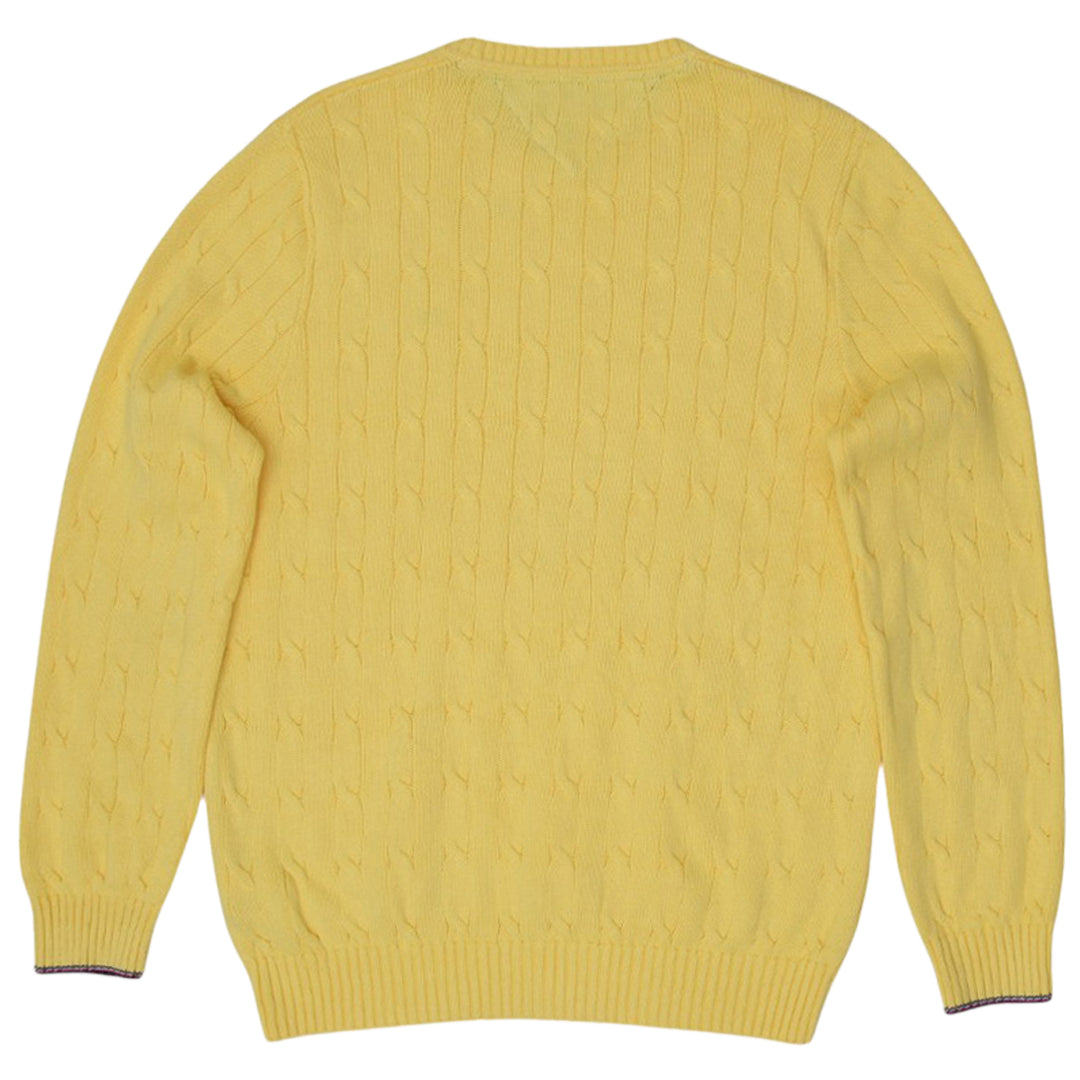 Mens Tommy Hilfiger Cable Knit Yellow Sweater