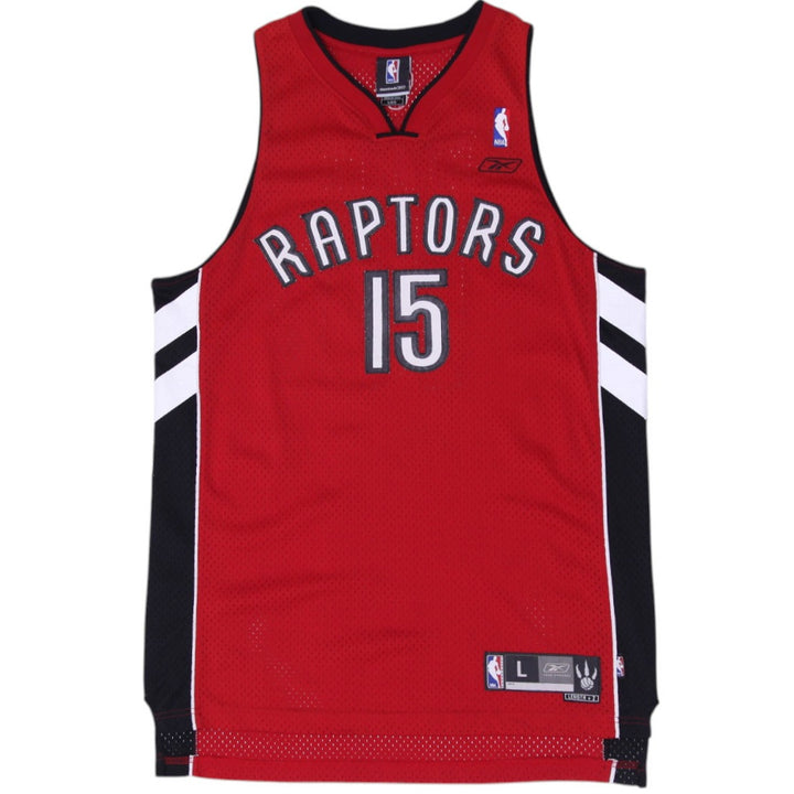 Mens Reebok Vince Carter #15 Toronto Raptors Basketball Red Jersey Size L