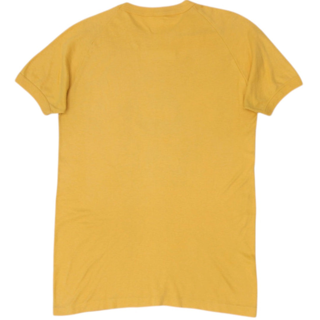 Vintage BVD T-Shirt Yellow Graphic Ken Maynard Beer Print Size 18 | Migration_T-Shirts - Side View | Fashion Rerun