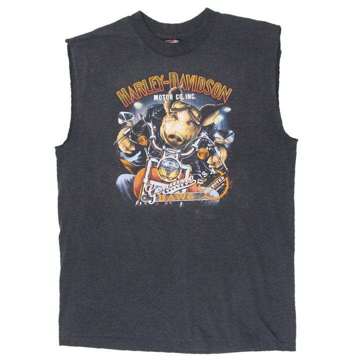 1999 Vintage Harley Davidson 3D Emblem Hutchins Custom Sleeveless T-Shirt XL