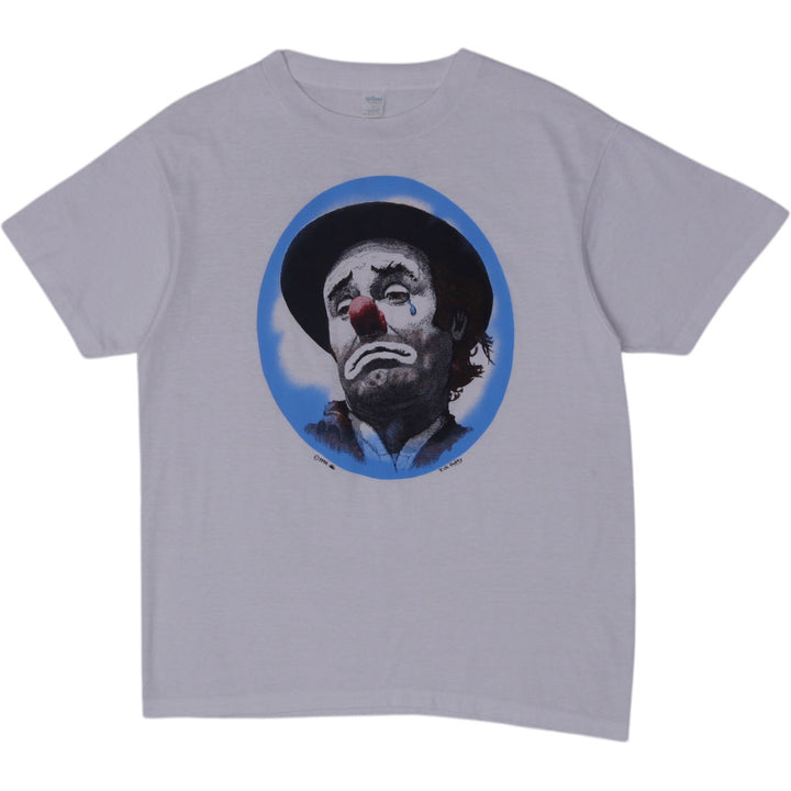 Vintage 1990 Rick Embry Sad Clown Art Print T-Shirt Made in USA Size L | Migration_T-Shirts | Fashion Rerun