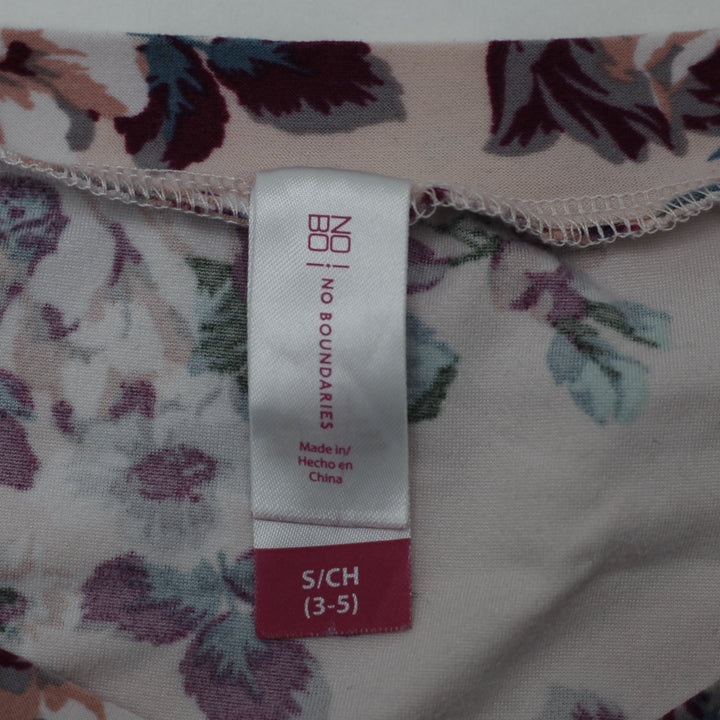 Y2K Ladies Floral Print V-Neck Tee Size S