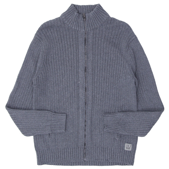Mens Calvin Klein Jeans Full Zip Sweater Gray - Fashion Rerun Vintage Migration_Sweaters