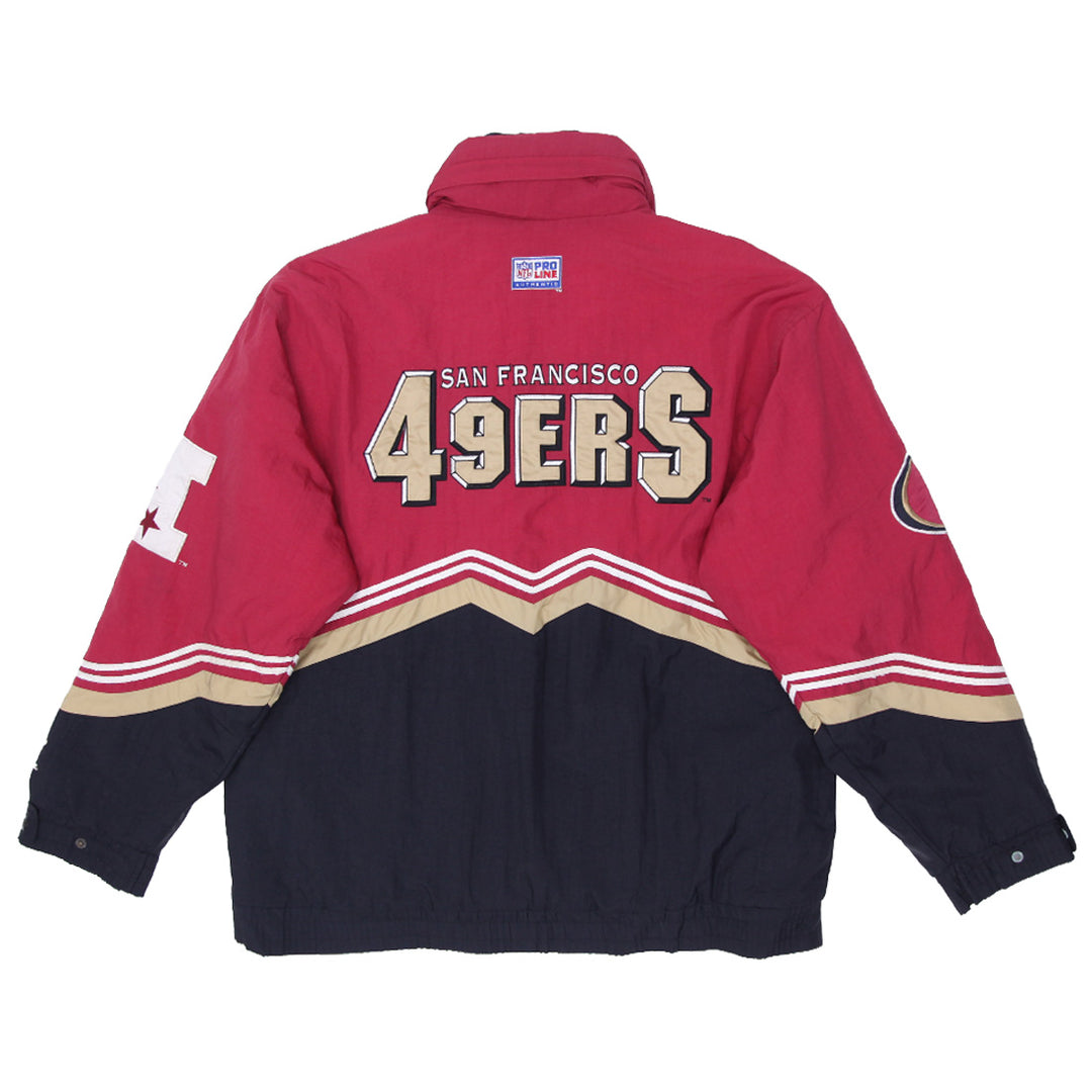 Vintage Logo Athletic NFL Pro Line San Francisco 49Ers Quilted Lined Jacket Size M - Fashion Rerun Vintage Migration_Jacket