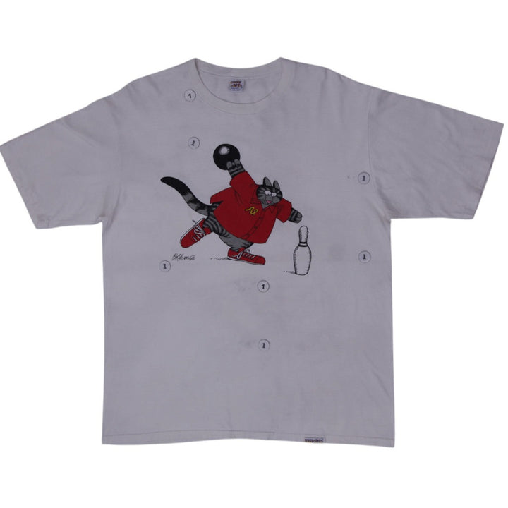 Vintage Crazy Shirts Hawaii 1980s B. Kliban Bowling Cat S.Stitch T-Shirt XL