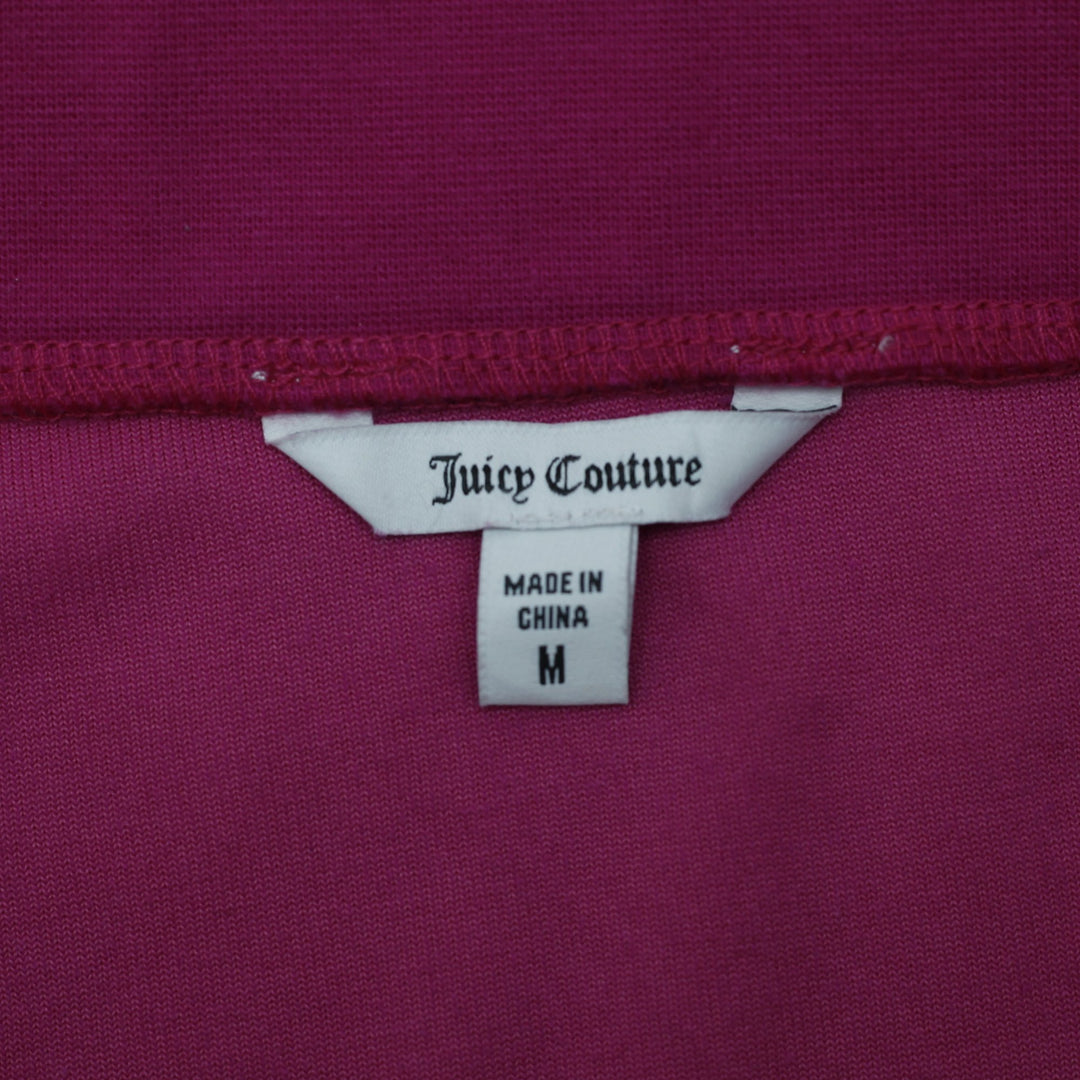 Y2K Ladies Juicy Couture Hot Pink Velour Rhinestone Mini Skirt Size M