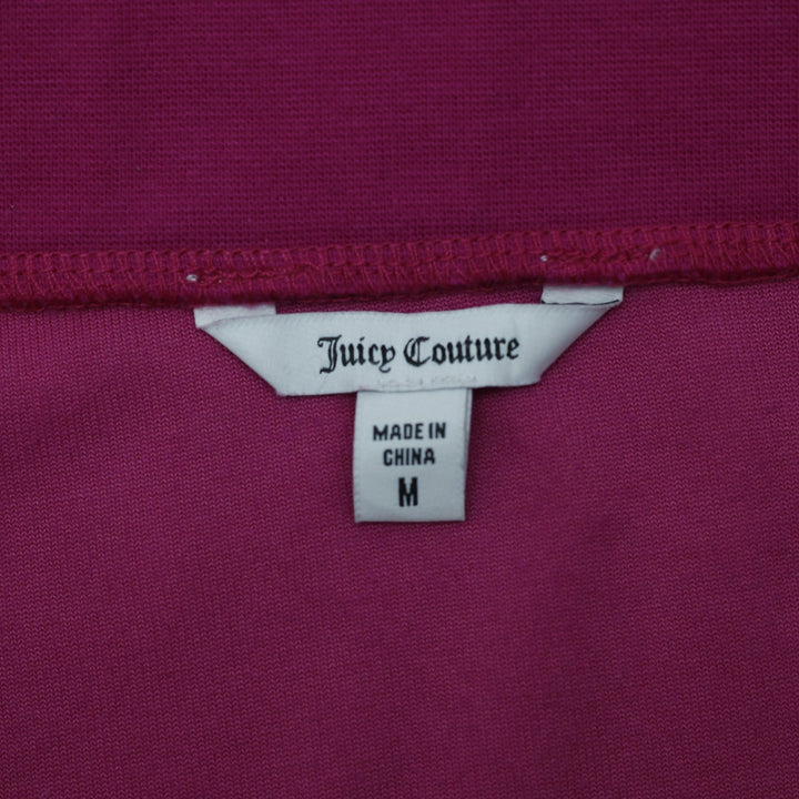 Y2K Ladies Juicy Couture Hot Pink Velour Rhinestone Mini Skirt Size M