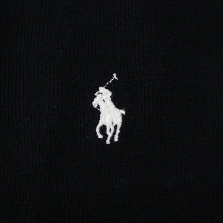 Mens Polo Ralph Lauren Black 1/4 Zip Embroidered Logo Sweatshirt Size M | Migration_Sweatshirts - Detail View | Fashion Rerun