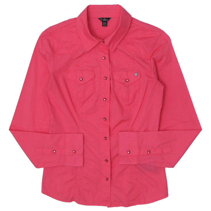 Ladies Guess Snap Button Long Sleeve Blouse