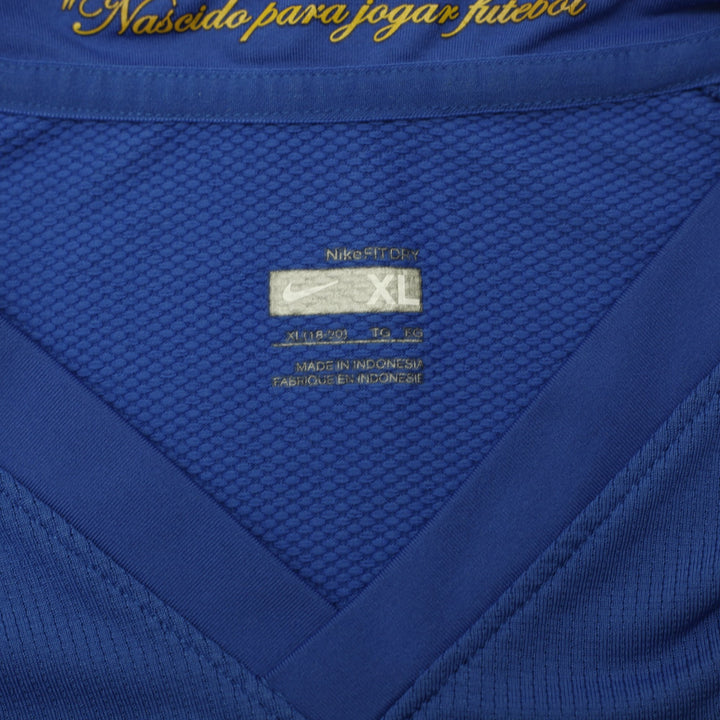 Youth Boys Nike Brazil 2008-10 Away Football Jersey Blue Size XL World Cup
