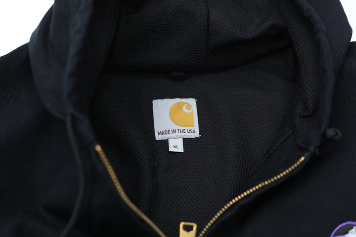 Vintage Carhartt J131 BLK Black Canvas Hooded Jacket Made In The USA