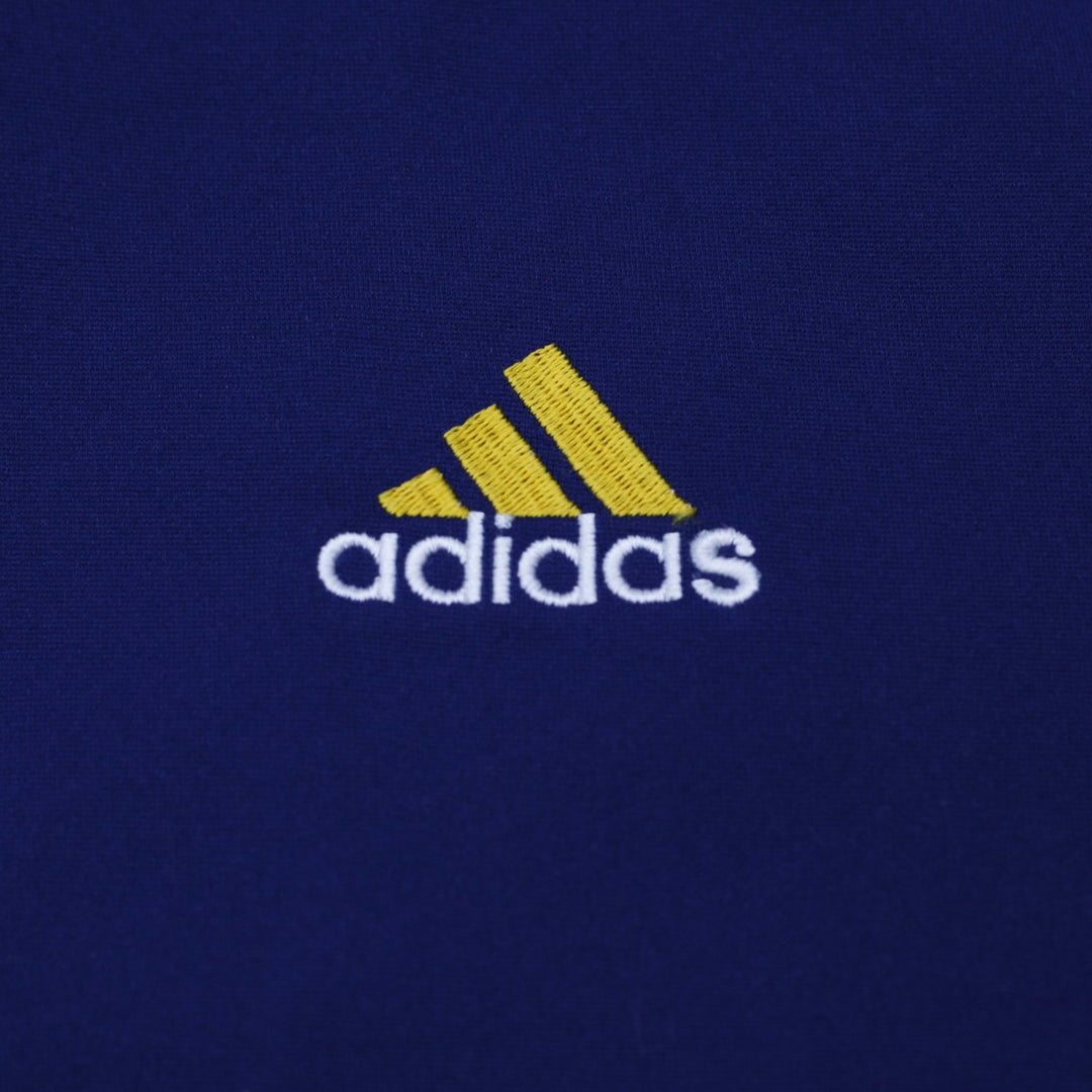 Vintage 90s Adidas Flag Tag Embroidered Gold Logo Navy Track Jacket XL