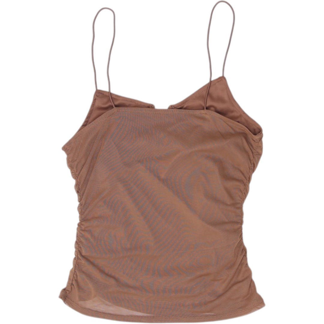 Y2K Ladies Mesh Ruched Cami Top Size S