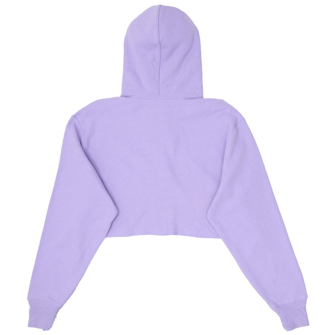 Ladies Embroidered Champion Logo Cropped Hoodie