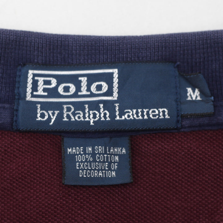 Mens Ralph Lauren Polo Burgundy Stripe Logo T-Shirt Size M
