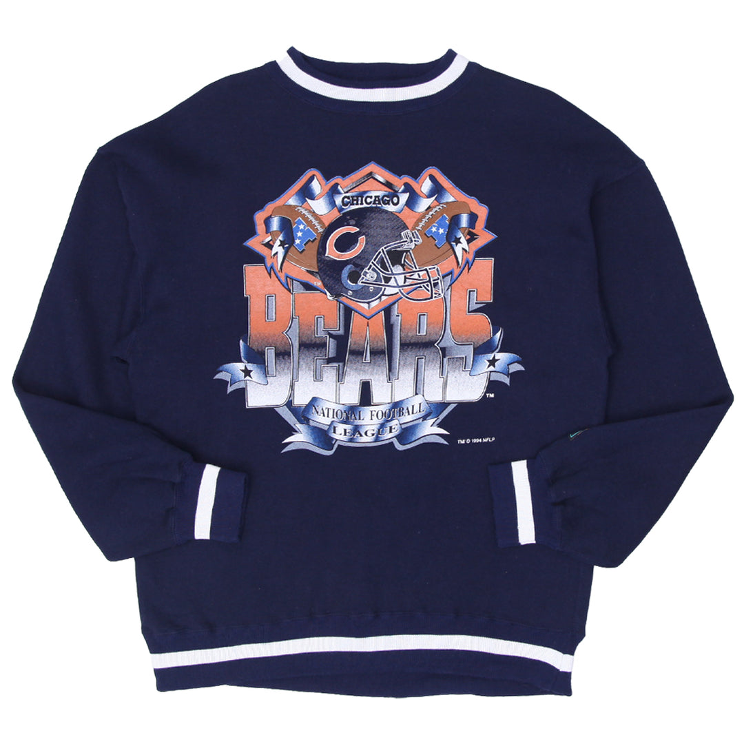 Vintage 1994 Chicago Bears Logo Athletic Sweatshirt Navy Blue Size Lar