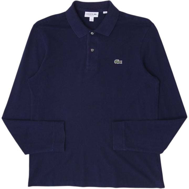 Mens Lacoste Classic Fit Long Sleeve Polo T-Shirt Navy Blue Size M