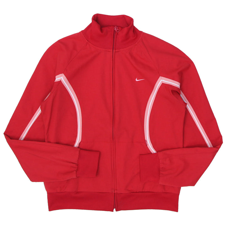 Vintage Ladies Nike Collared Light Weight Red Track Jacket Zip Up