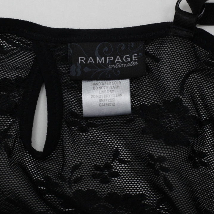 Ladies Rampage Intimates Black Lace Rhinestone Babydoll Chemise Size M