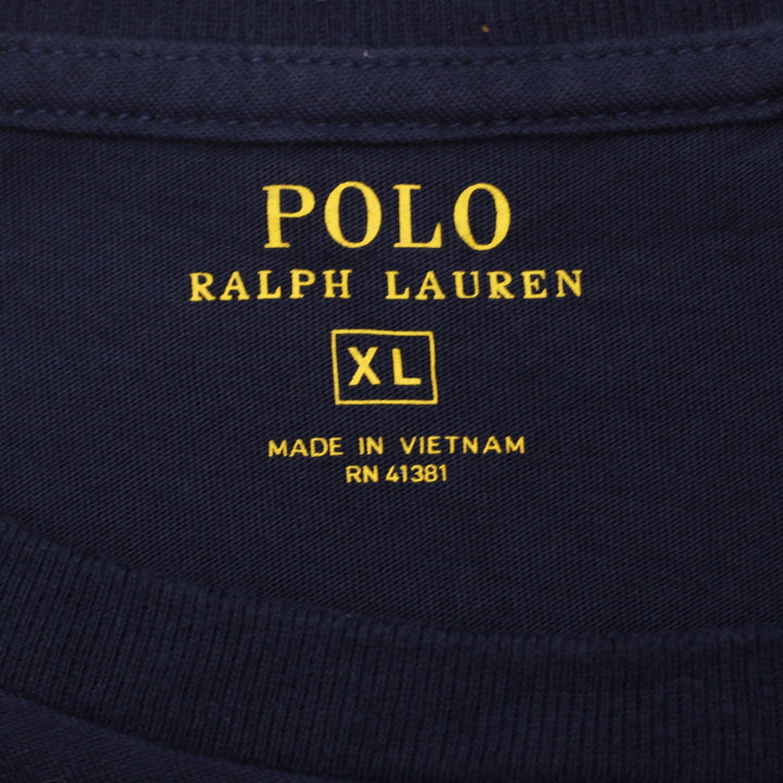 Mens Polo Ralph Lauren Navy Blue Pocket T-Shirt Embroidered Red Pony Logo XL