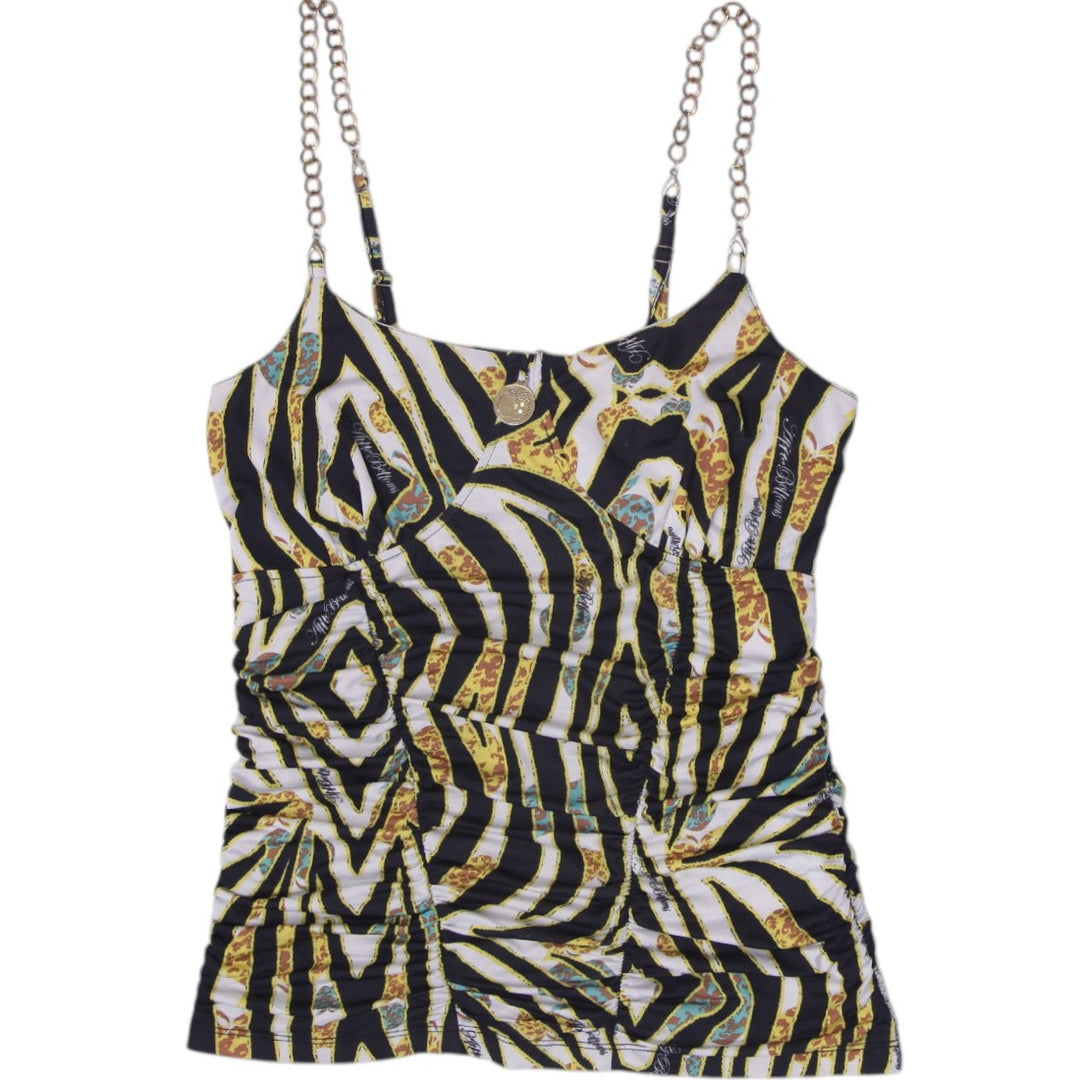 Y2K Ladies Apple Bottoms Zebra Chain Cami Top Gold Hardware XL