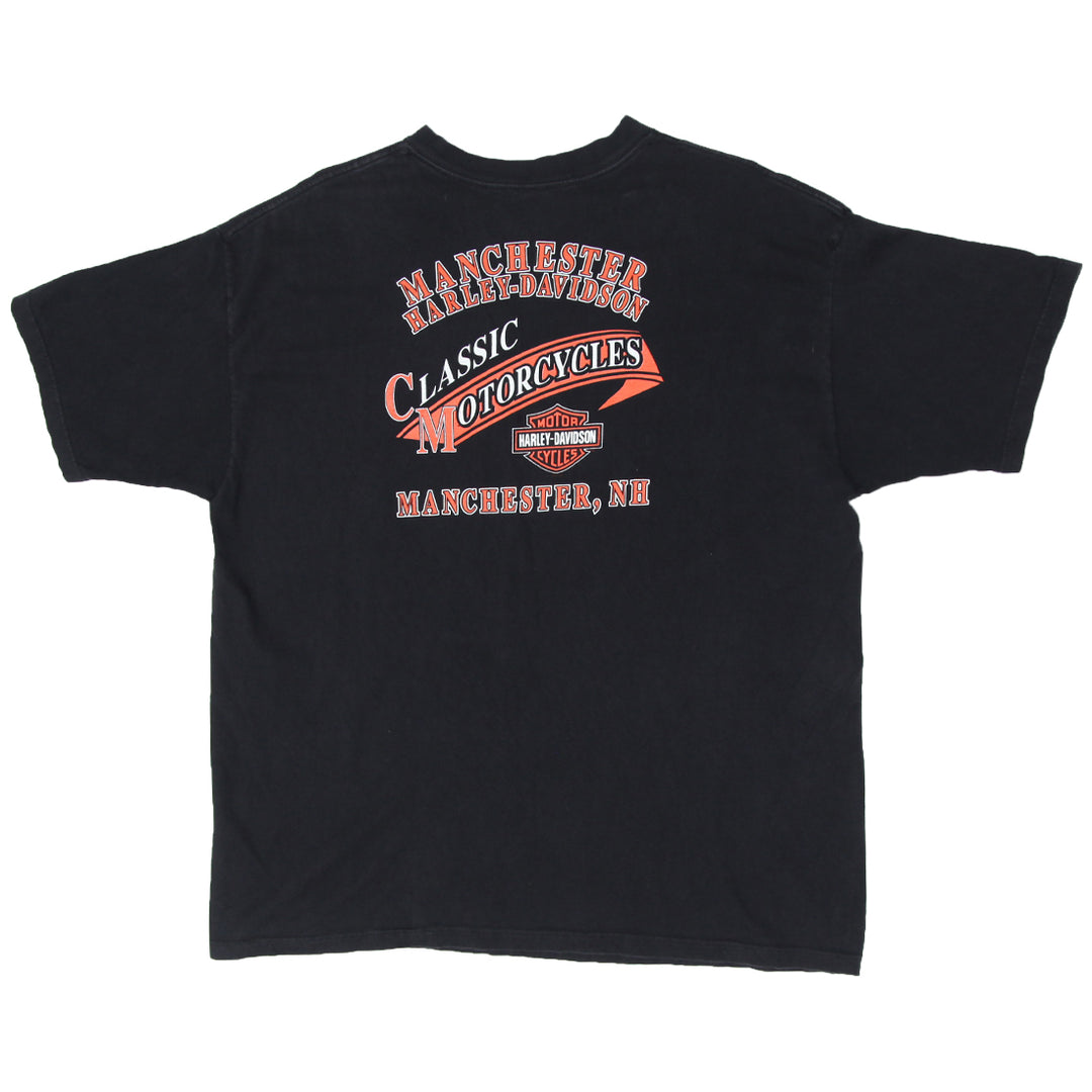 2001 Vintage Harley Davidson Manchester NH T-Shirt Made In USA XXL
