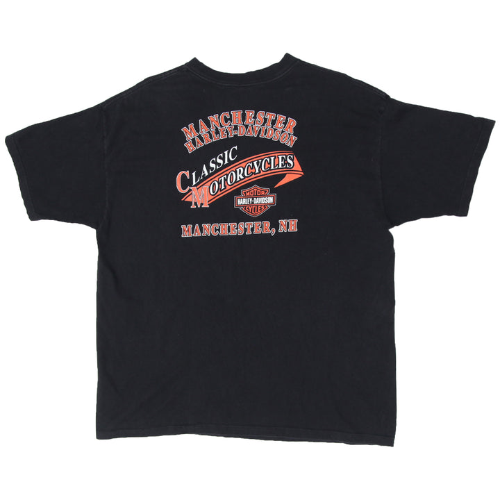 2001 Vintage Harley Davidson Manchester NH T-Shirt Made In USA XXL