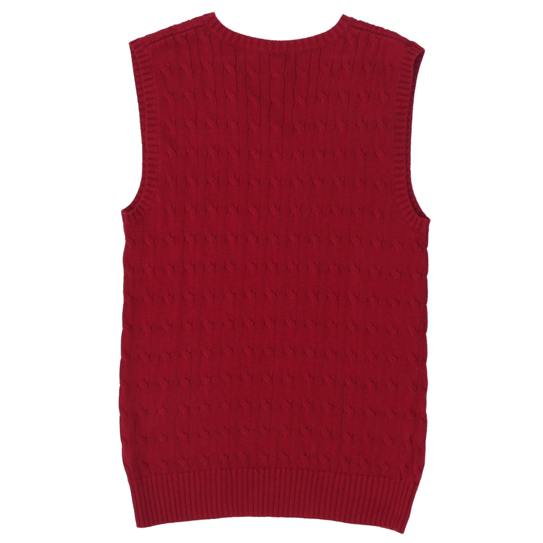 Vintage Youth Boys Polo By Ralph Lauren Cable Knit Sleeveless Sweater