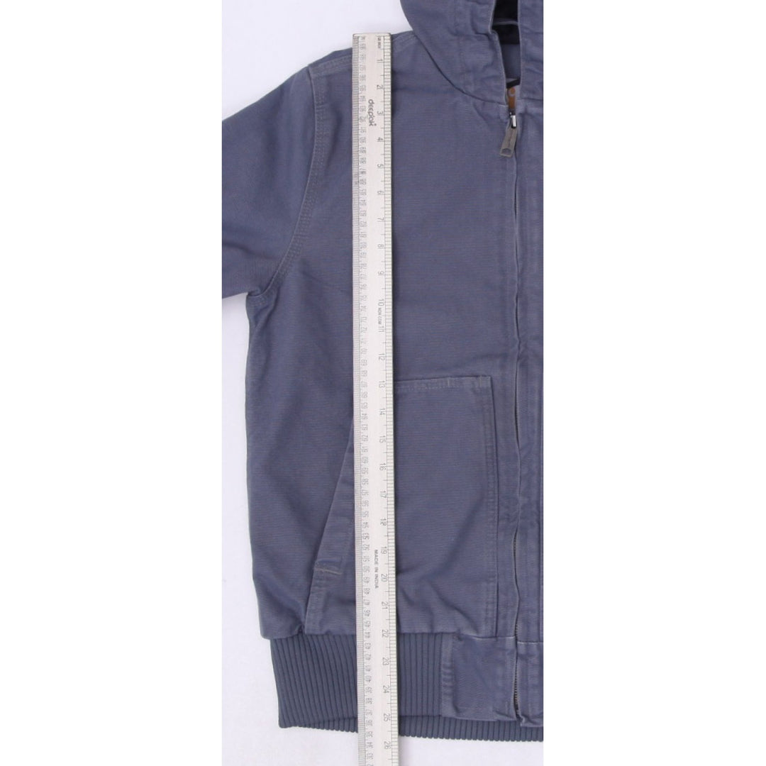 Mens Carhartt 104053-E03 Jacket Gray Hooded Workwear Quilted Pockets Size S