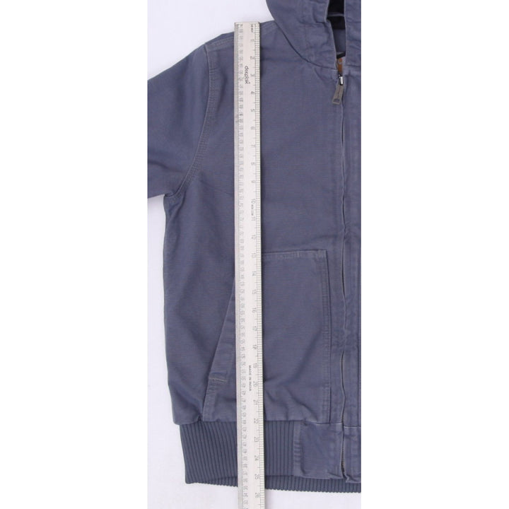 Mens Carhartt 104053-E03 Jacket Gray Hooded Workwear Quilted Pockets Size S