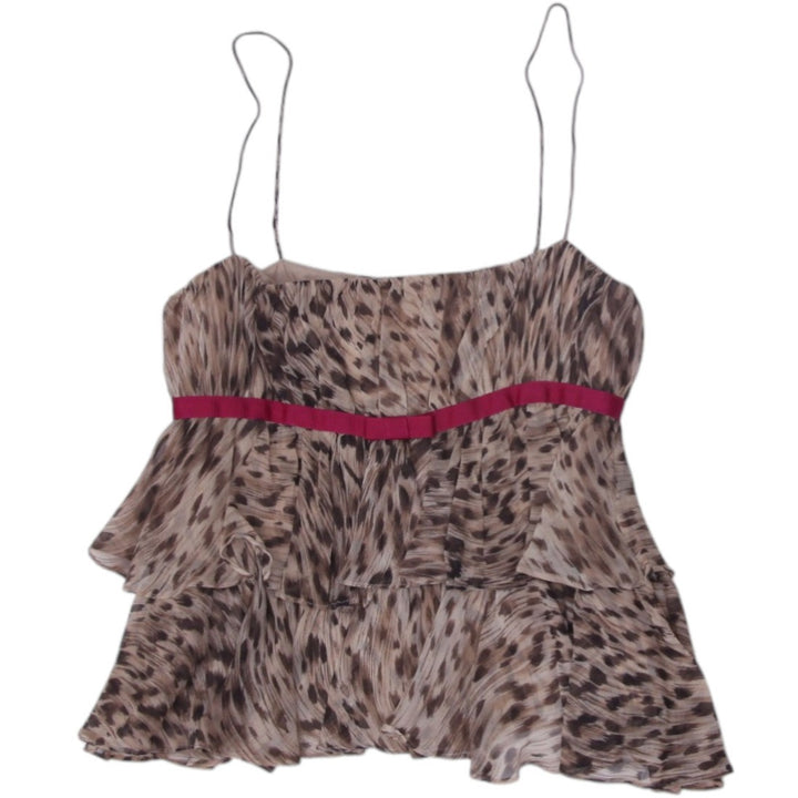 Y2K Ladies Top Leopard Print Strappy Strap